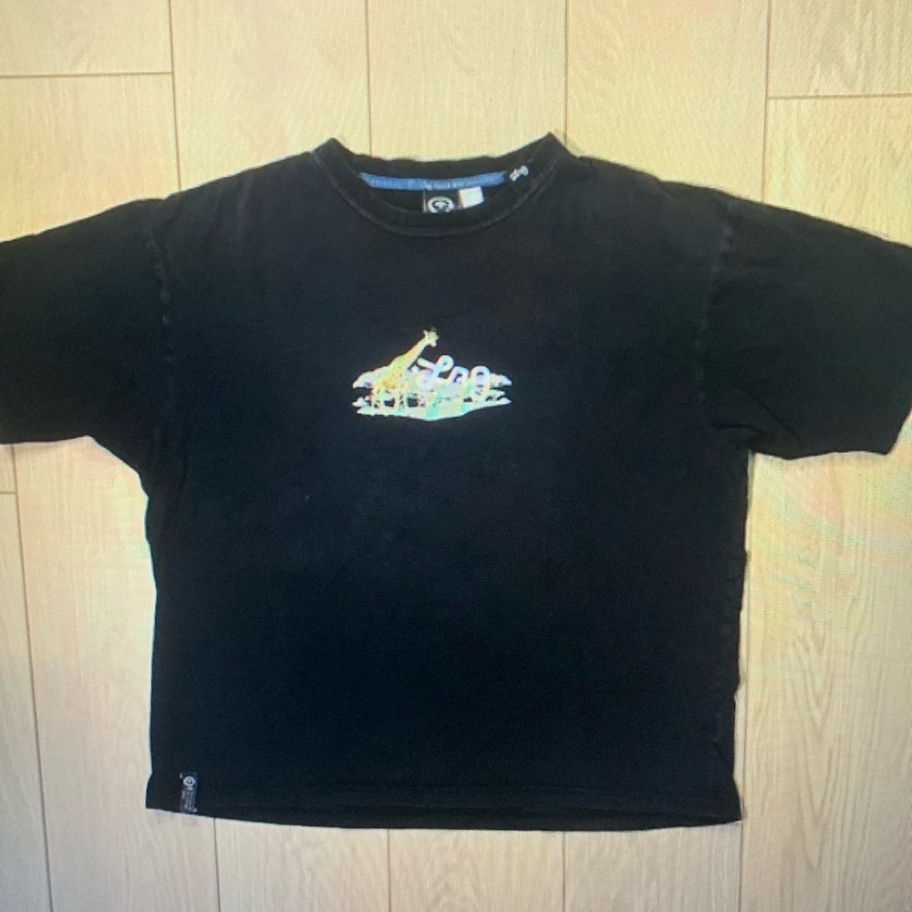 Black Short Sleeve Tee with Graphic Design